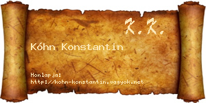 Kóhn Konstantin névjegykártya